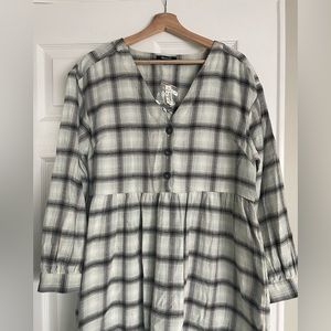 Madewell Plaid Flannel Dress NWT